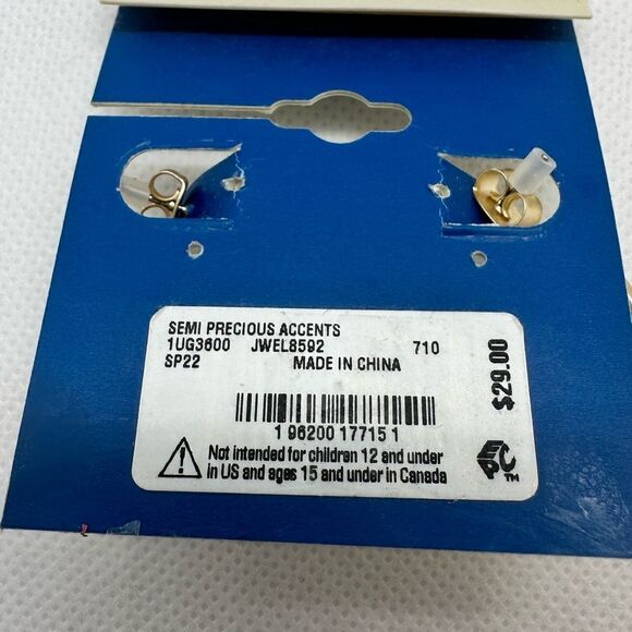 LUCKY BRAND Gold-Tone Stone Beaded Heart Hoop Earrings NWT - Picture 6 of 7